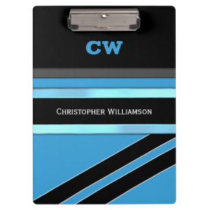 Schwarz-Blau-Namensnennungsstelle Klemmbrett