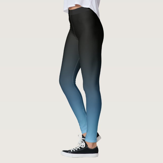 Schwarz-Blau-Ombre-Farbton Leggings (Links)