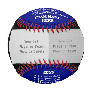 Schwarz Blau, Personalisiertes Foto Baseball, JEDE Baseball