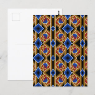 Schwarz Blau Rot Gold Ombre Abgrund Abstrakte Kuns Postkarte