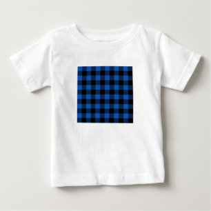 Schwarz-Blau-Schachbrettmuster Baby T-shirt