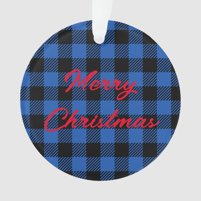 Schwarz-Blau-Schachbrettmuster Ornament (Vorderseite)