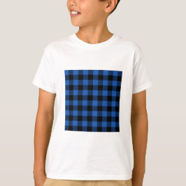 Schwarz-Blau-Schachbrettmuster T-Shirt