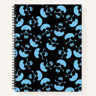 Schwarz-Blau-Schädelmuster Notizbuch