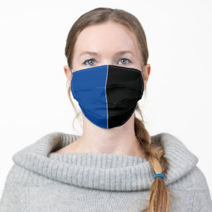 Schwarz/Blau Schlicht einfache Farben Mund-Nasen-Maske Aus Stoff