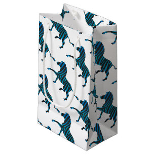 Schwarz-Blau-Silhouette Zebra Kleine Geschenktüte