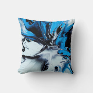 Schwarz-Blau-Splash-Paint-Throw-Kissen Kissen