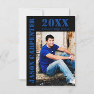 Schwarz/Blau-Stift - 3 x 5 Grad-Ankündigung Einladung