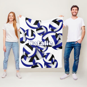 Schwarz-Blau-Team Farben Volleballs Girls Sport Fleecedecke