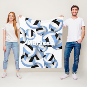 Schwarz-Blau Team Farben Volleyball Girls Sport Fleecedecke