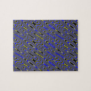Schwarz-Blau und Gelb Wirbel schwierige Puzzle