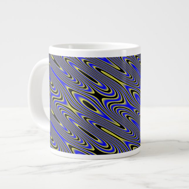 Schwarz-Blau-Wirbel Tasse (Vorderseite Links)