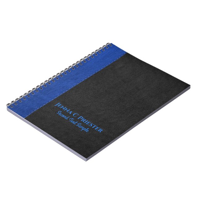 Schwarz-blaue Imitate Leder Textur-Notebook Notizblock (Linke Seite)