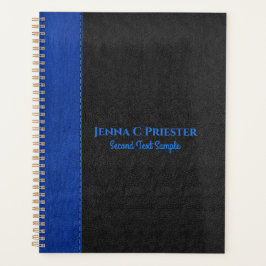 Schwarz-blaue Imitate Leder Textur-Notebook Planer