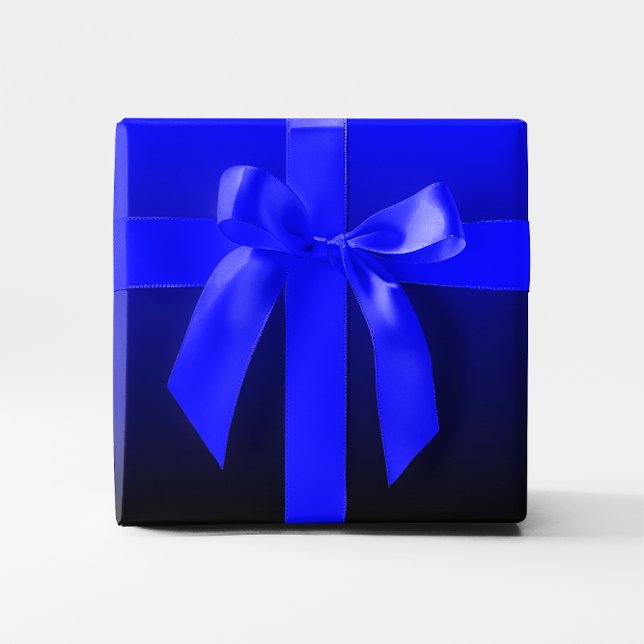 Schwarz-blauer Farbverlauf Geschenkpapier (Black and Blue Gradient Wrapping Paper)