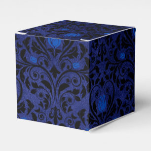 Schwarz-blauer gotischer Rosen-Damask Geschenkschachtel
