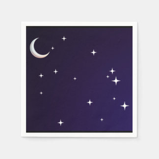 Schwarz-blauer Gradient Nacht Motiv Serviette