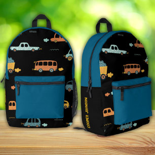 Schwarz-blauer Rucksack für Jungen mit individuell