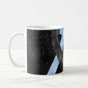 Schwarz Blaues Bewusstseins-Schleifen-Tassendesign Kaffeetasse