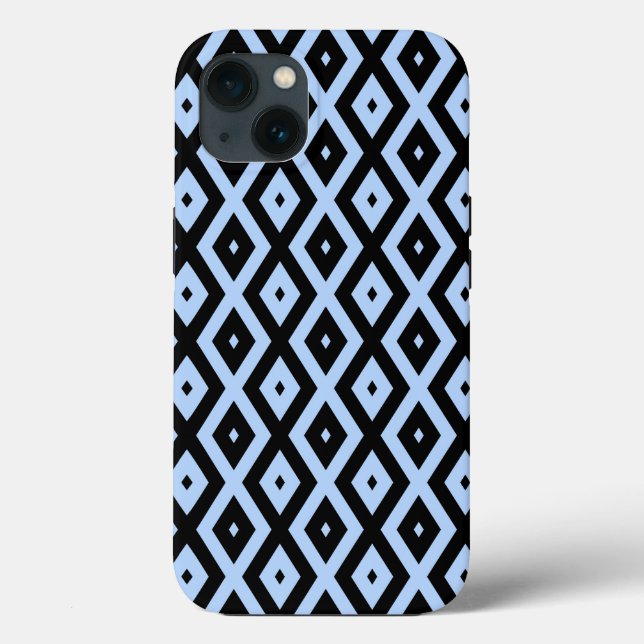 Schwarz-blaues Diamantmuster Case-Mate iPho iPhone Hülle (Rückseite)