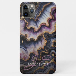 Schwarz-blaues Violet Lila Gold Marmorklasseln Art Case-Mate iPhone Hülle