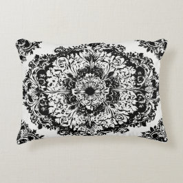 Schwarz Blütenakzent Pillow Dekokissen