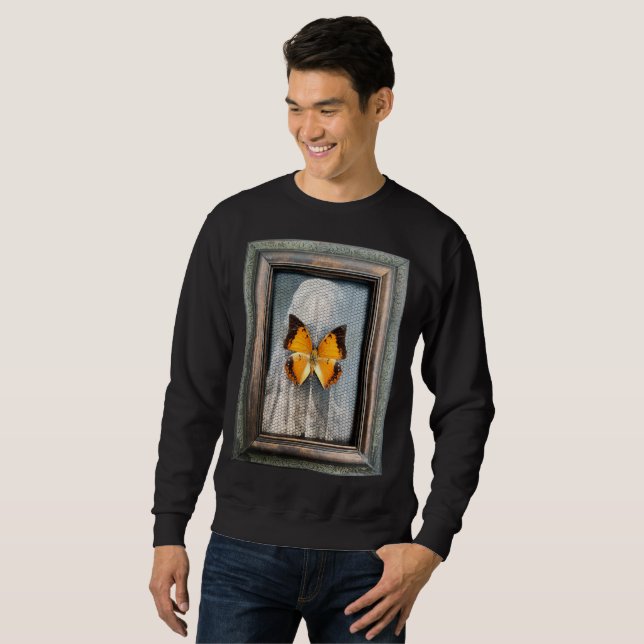 Schwarz-Borded Charaxes Butterfly Black Sweatshirt (Vorne ganz)