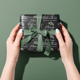 Schwarz botanisch elegante moderne Geschenkpackung Seidenpapier