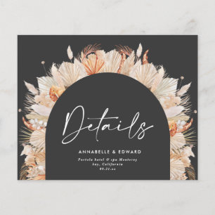 Schwarz-botanisch-elegante Pampas Hochzeitsdetails