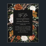 Schwarz-botanische Hochzeitsdetails im Budget einl Flyer<br><div class="desc">Budget rustikale Aquarellblumen Hochzeit einladen und Details Karte. Mit schönem Rost,  Terrakotta,  rot-rosa,  schwarz und schlängelgrüne Pampas Gras Eukalyptus Aquarell Details. Diese moderne Hochzeitsfeier lädt zum Set des Stils für Ihren großen Tag ein.</div>