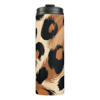 Schwarz Braun Cremefarben gemalter Leopard Tierpri