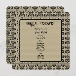 Schwarz-Braun-Griechisch-Mittelmeer-Dusche Einladung