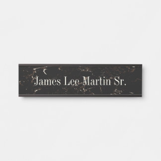 Schwarz-Braun-Hängeklammer Name Plate Türschild