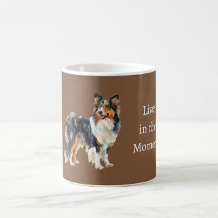 Schwarz Braun Weiß Hund Kaffeetasse