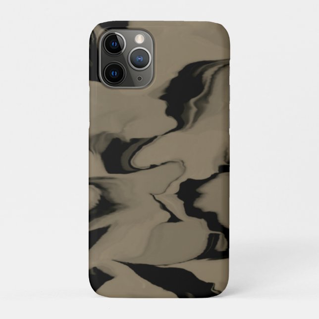 Schwarz-Braun-Wellen Case-Mate iPhone Hülle (Rückseite)