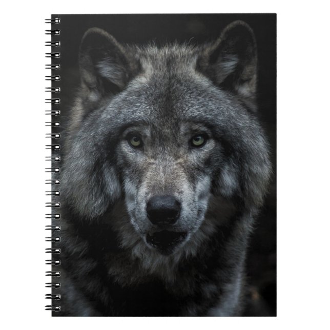 SCHWARZ-BRAUN-WOLF-GEMÄLDE NOTIZBLOCK (Vorderseite)