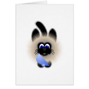 Schwarz-braune Katze mit blass blauer Maus