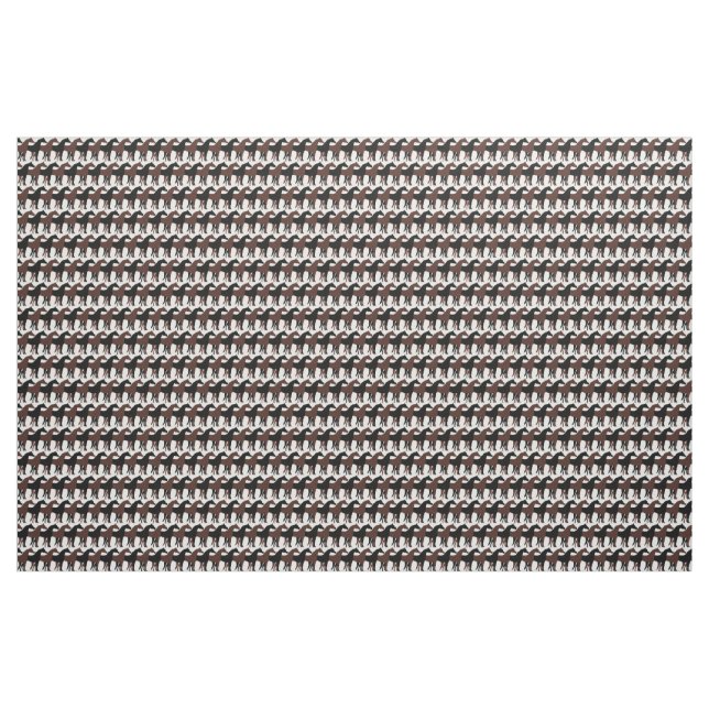 Schwarz, braune Pferde auf Weiß Stoff (Yard (91,4 cm))