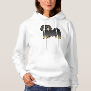 Schwarz-brauner Lhasa Apso süßer Cartoon-Hund Hoodie