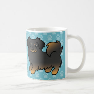 Schwarz-brauner Tibet-Spaniel-Cartoon-Hund Tasse
