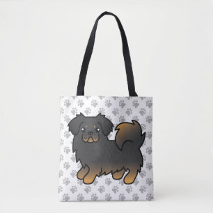 Schwarz-brauner Tibet-Spaniel süßer Cartoon-Hund