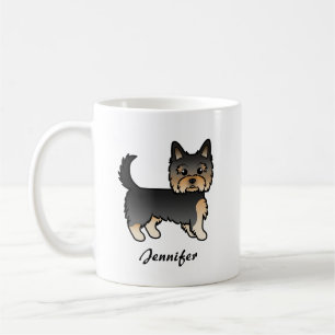 Schwarz-brauner Yorkshire Terrier Cartoon-Hund & N Kaffeetasse