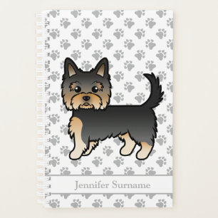 Schwarz-brauner Yorkshire Terrier Cartoon-Hund & N Planer