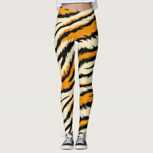 Schwarz-braunes Tiger-Streifenmuster Leggings