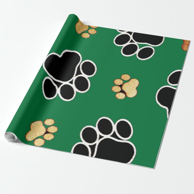 Schwarz-bräunliche Hundekuchen Geschenkpapier (Ungerollt)