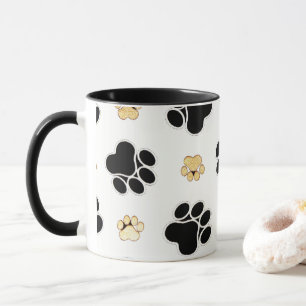 Schwarz-bräunliche Hundekuh, weiß gedruckt Tasse