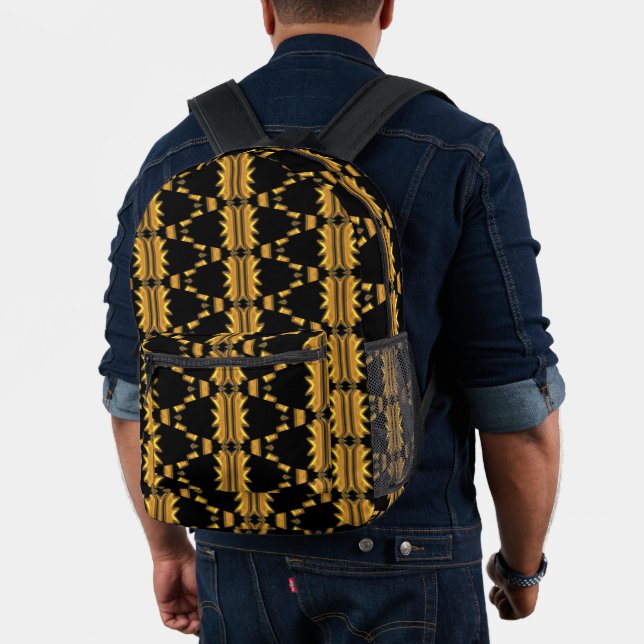 Schwarz-Bronze-Design Bedruckter Rucksack (Insitu (Modell))