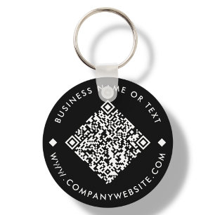 Schwarz   Business Custom QR Code Schlüsselanhänge Schlüsselanhänger