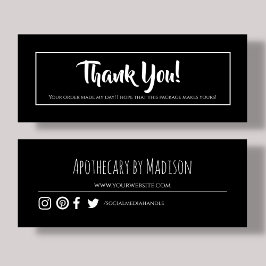 Schwarz | Business Danke Mini Card Visitenkarte