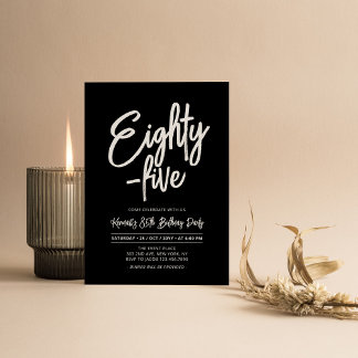 Schwarz | Chic Achtzig - Fünf 85. Geburtstagsparty Einladung